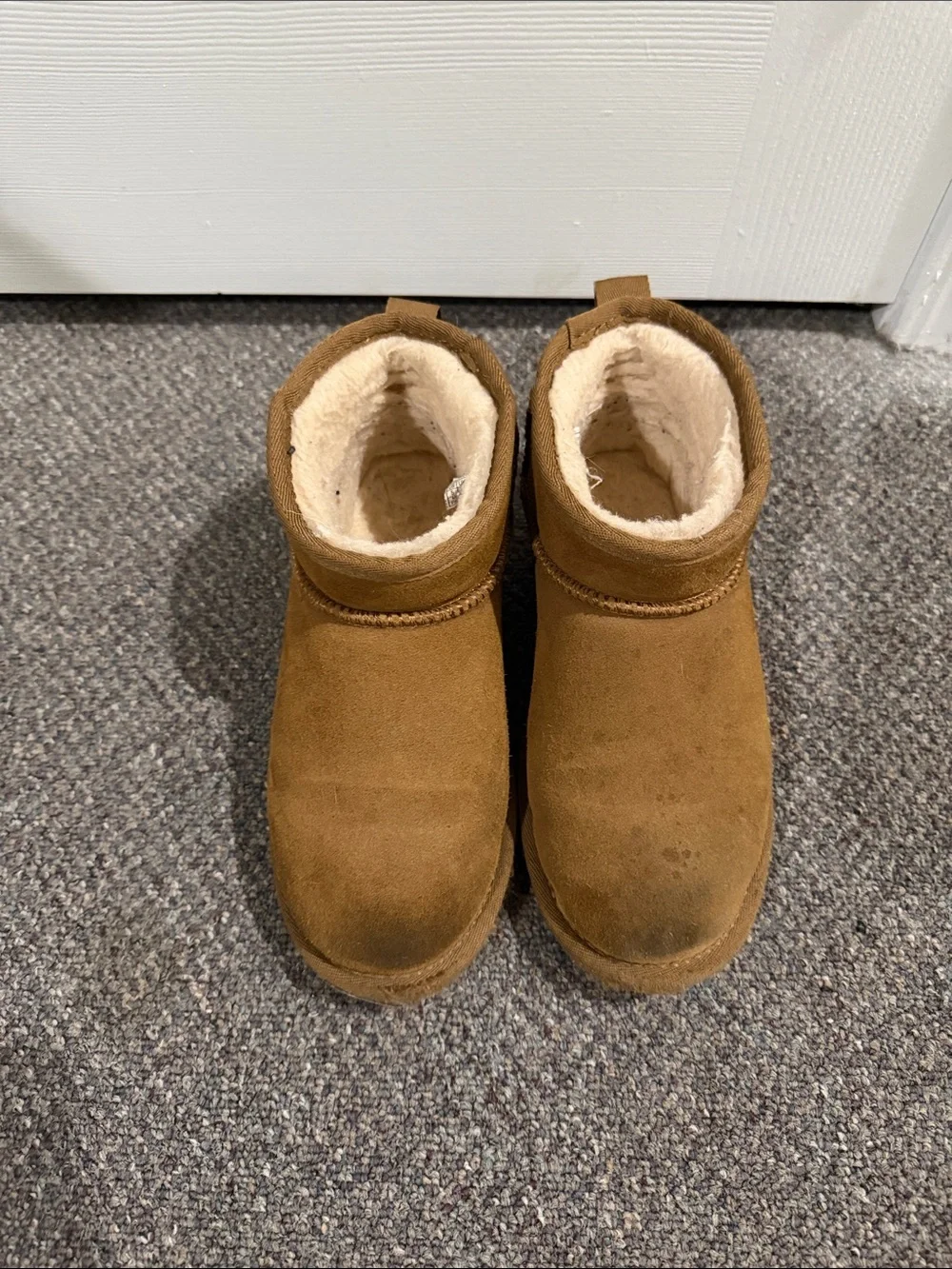 BearPaw Kids Chestnut Faux-Shearling Slip-On Booties
